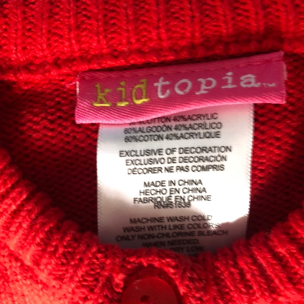 🎀Kid Topia red cardigan with 2 heart pockets🎀 - Picture 3 of 3